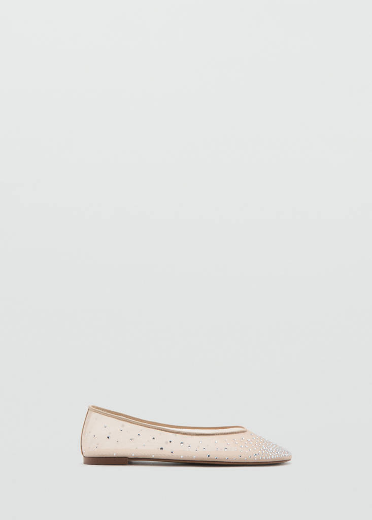 Rhinestone ballet flats — Nude