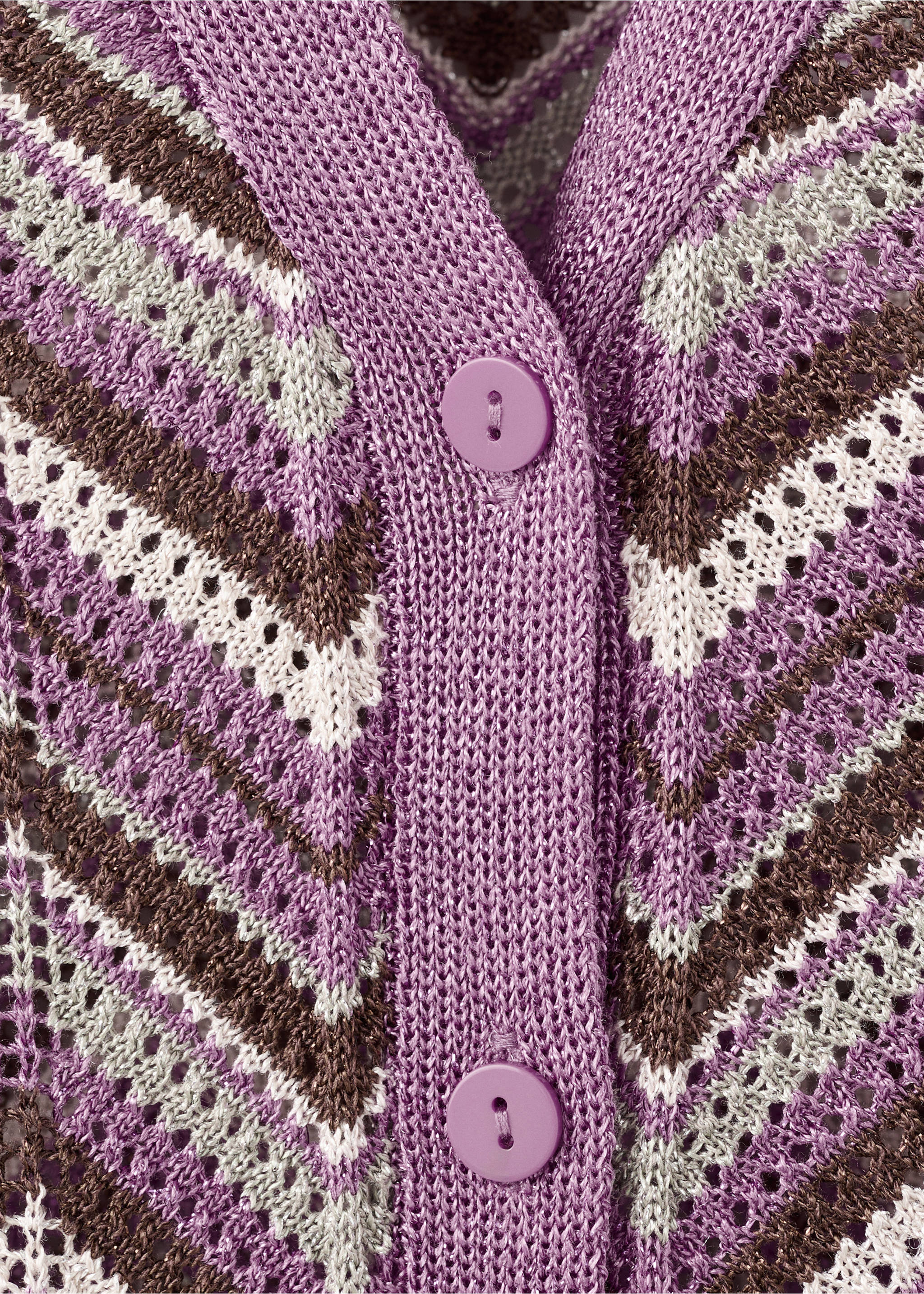 Knit long cardigan - Details of the article 8, Purple. Ref: 27074091-00.