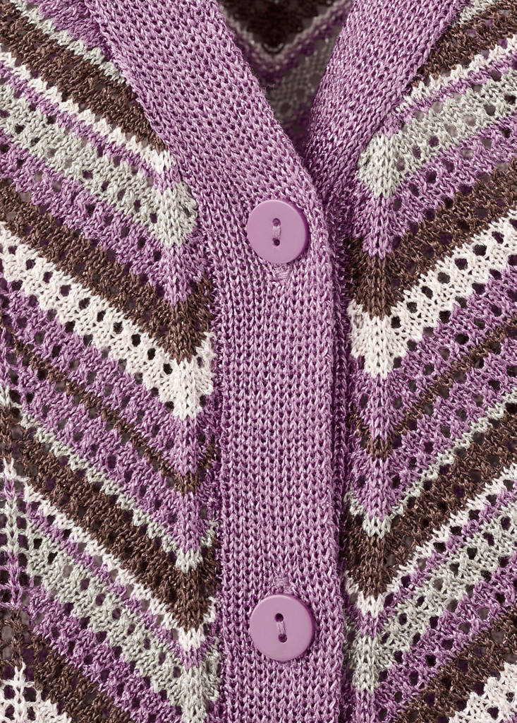 Knit long cardigan — Purple