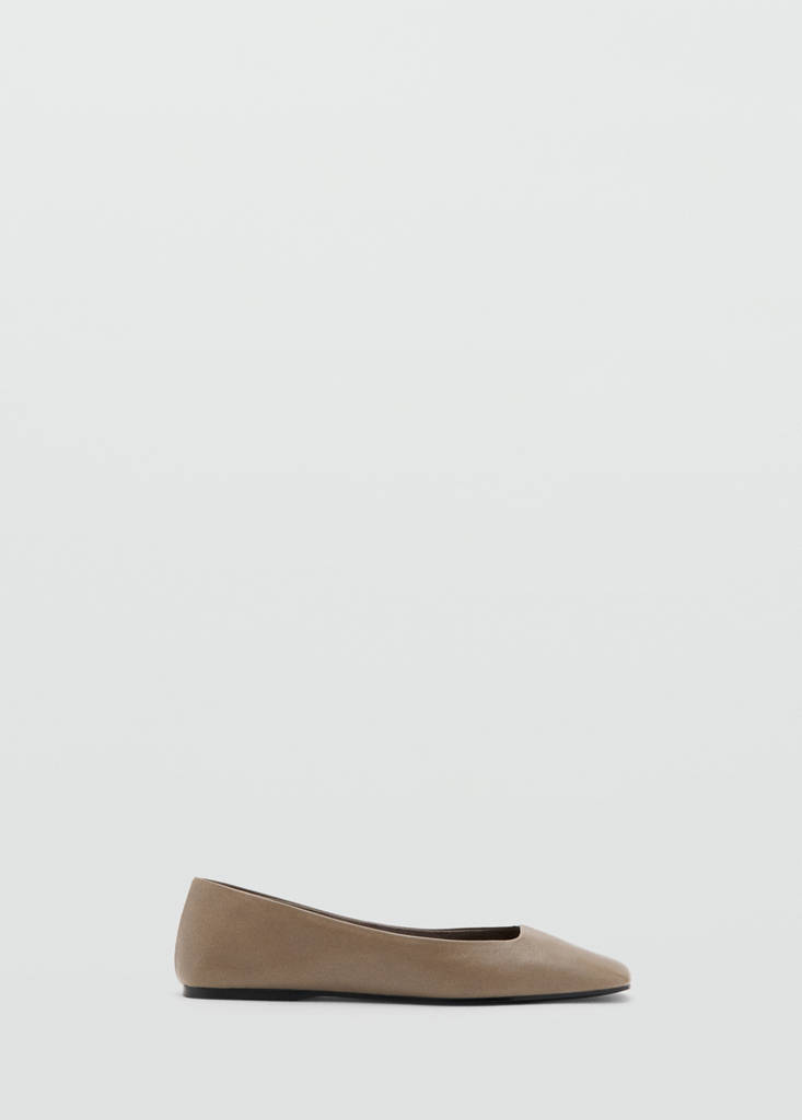 Leather flat shoes — Light/Pastel Brown