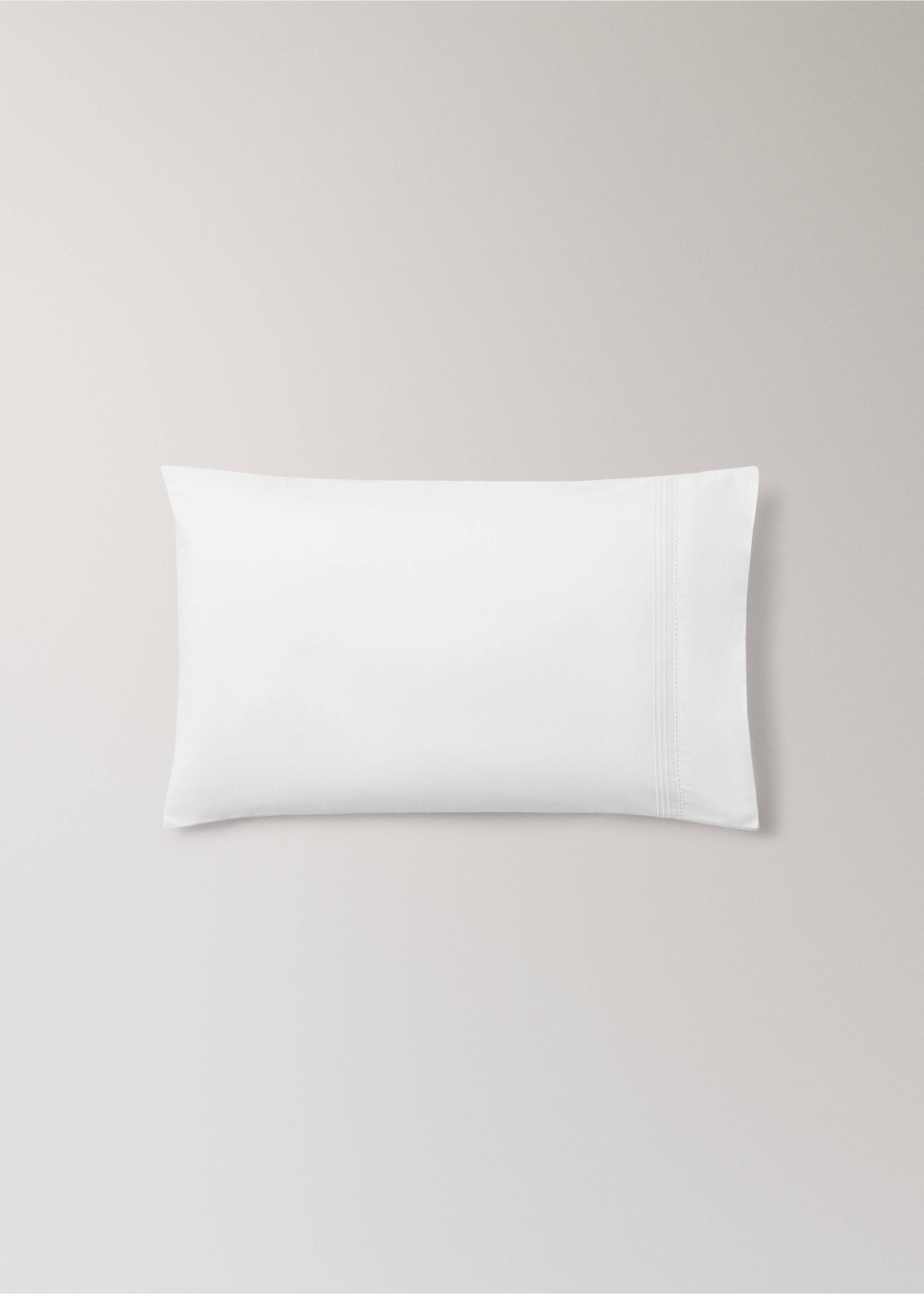 Cot bed pillowcase in percale cotton with hemstitching 30x50 cm - Article without model, White. Ref: 27074093-00.