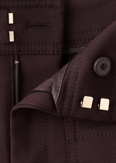 Straight trousers with jewel buttons — Wine 11