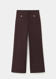 Straight trousers with jewel buttons — Wine 9
