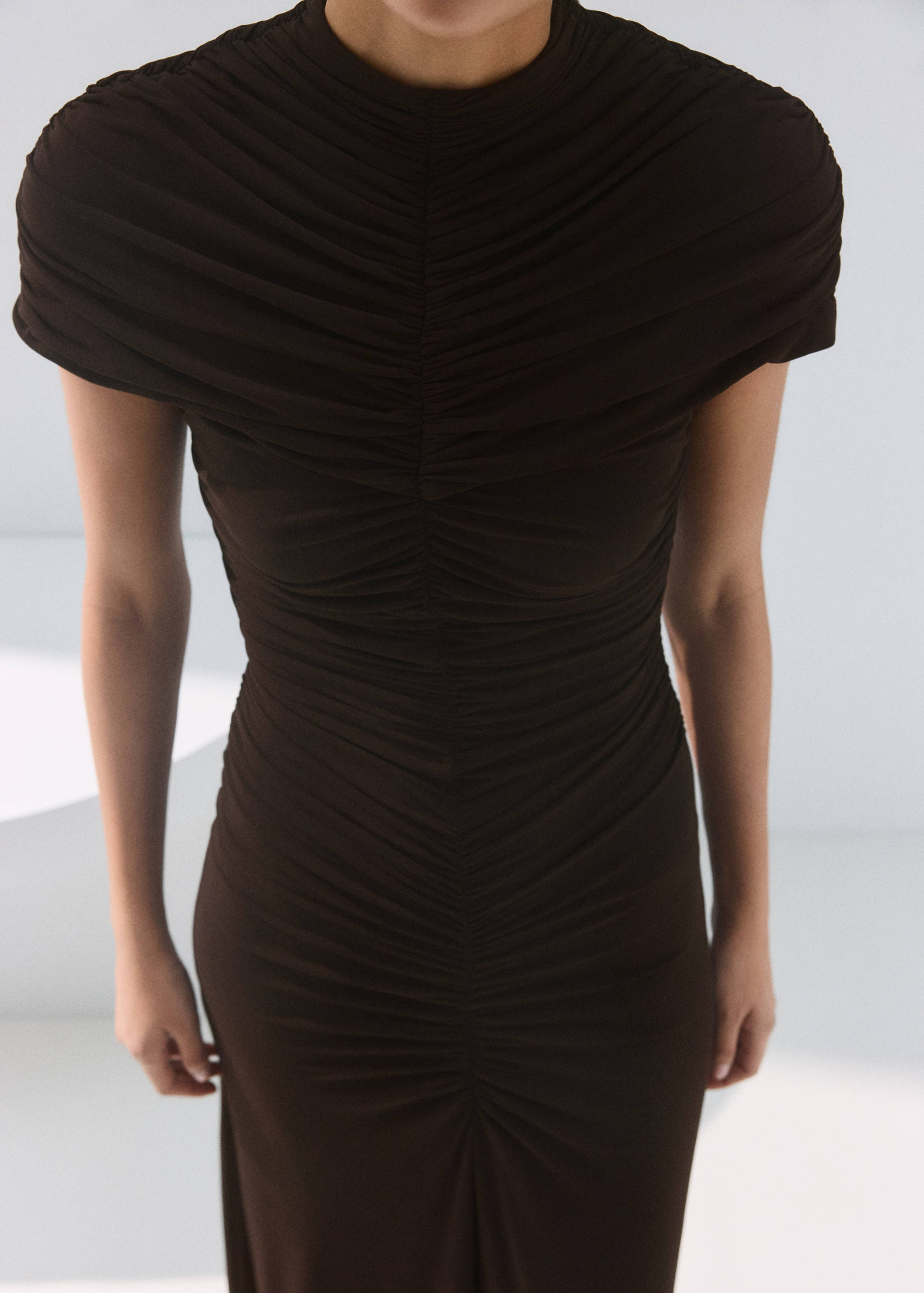 Flared dress with gathered body - Details of the article 6