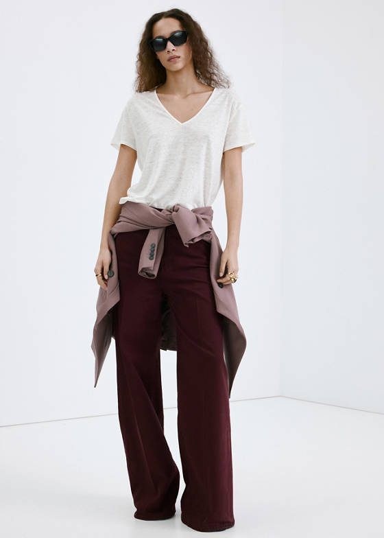 Yüksek bel wide leg jean pantolon