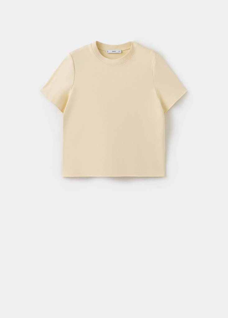Short-sleeved cotton t-shirt — Vanilla