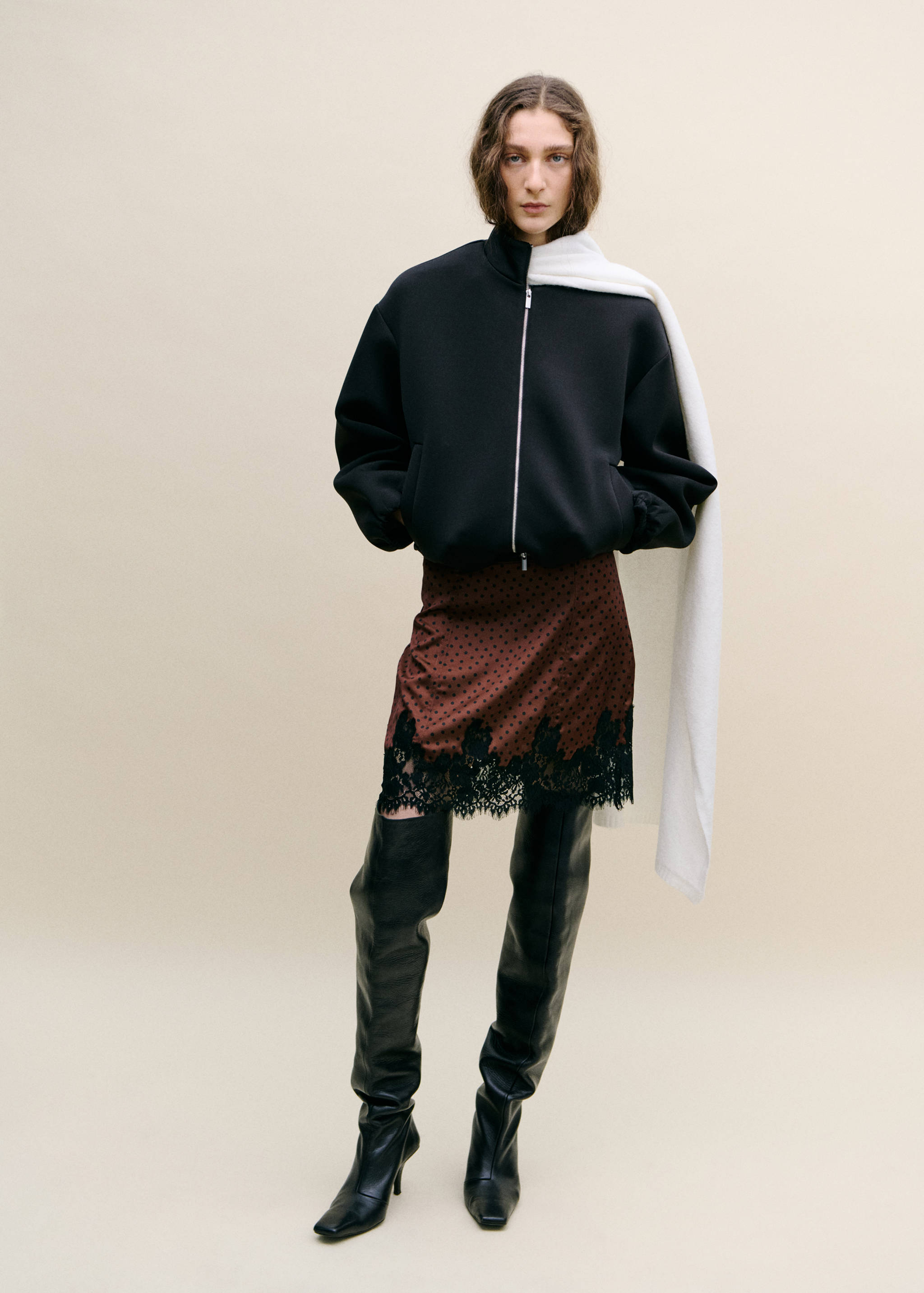 Polka dot slip skirt - General plane