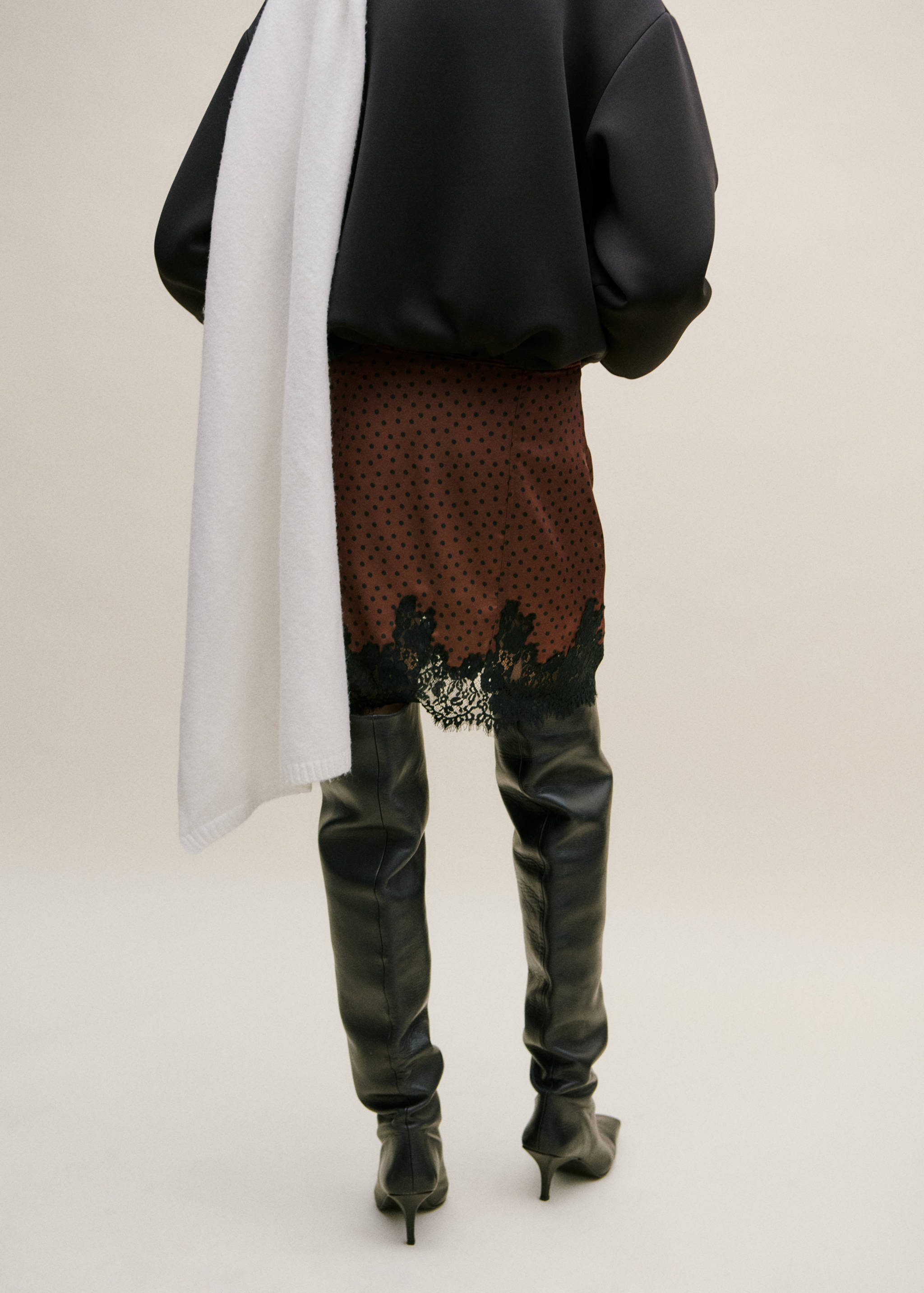 Polka dot slip skirt - Reverse of the article