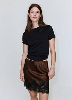 Polka dot slip skirt — Brown 4