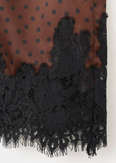 Polka dot slip skirt — Brown 6