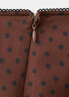 Polka dot slip skirt — Brown 7