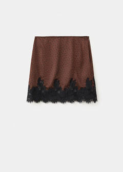 Polka dot slip skirt — Brown 5