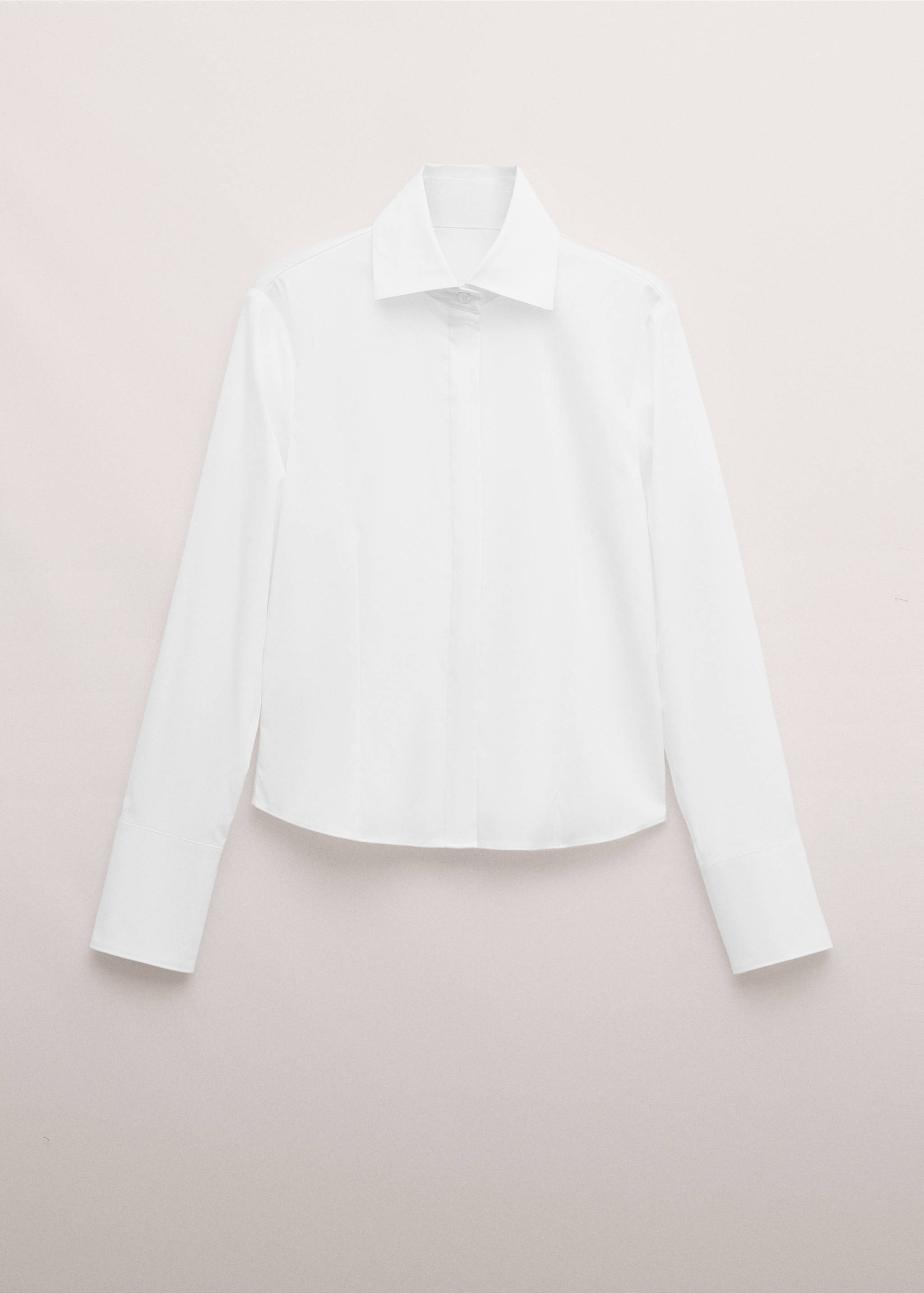 Fitted shirt with hidden closure - Article without model, White. Ref: 27074100-00.