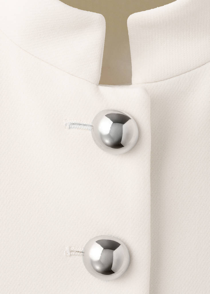 Jacket with jewel-button strip collar — Off White