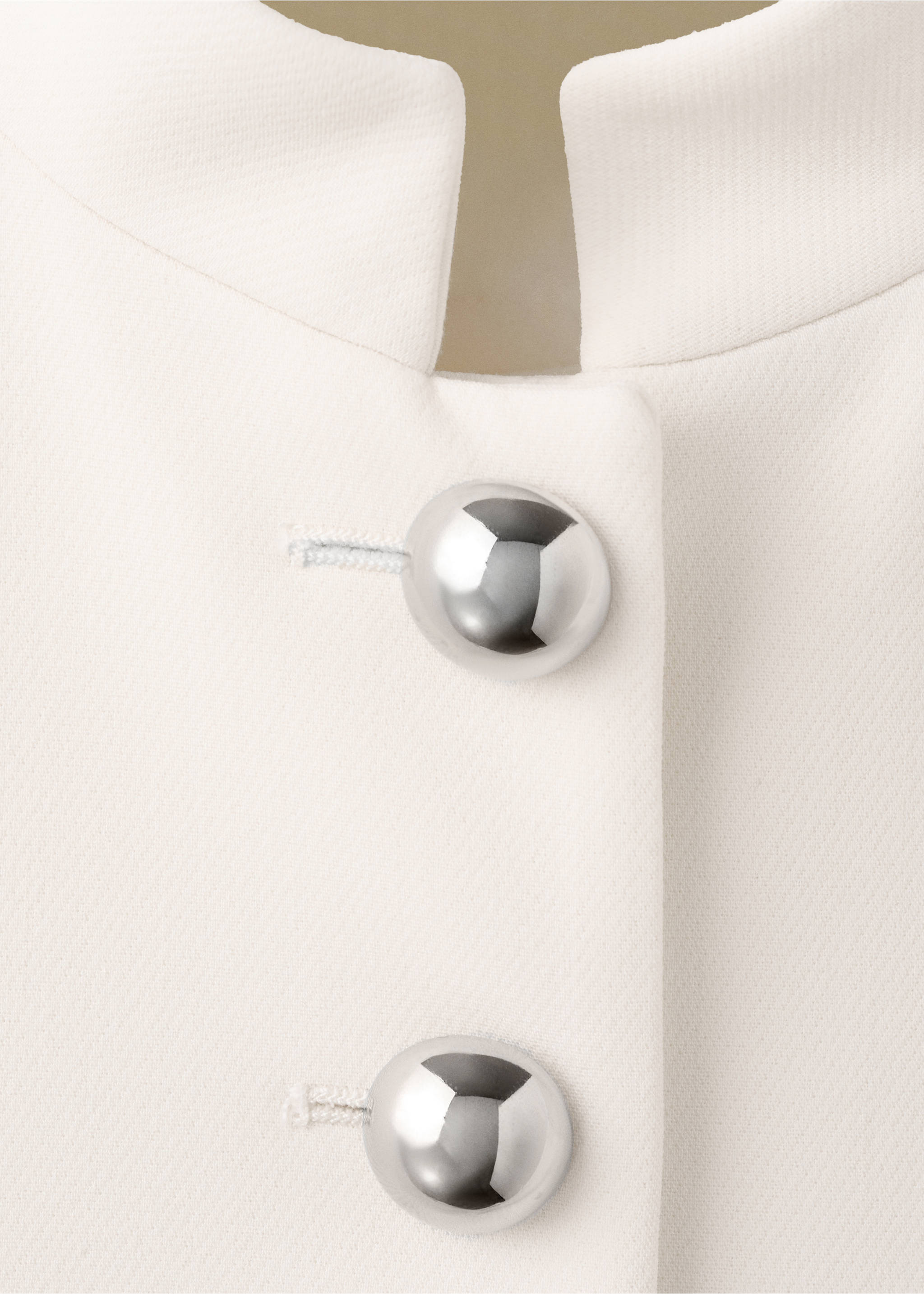 Jacket with jewel-button strip collar - Details of the article 8, Off White. Ref: 27074101-00.