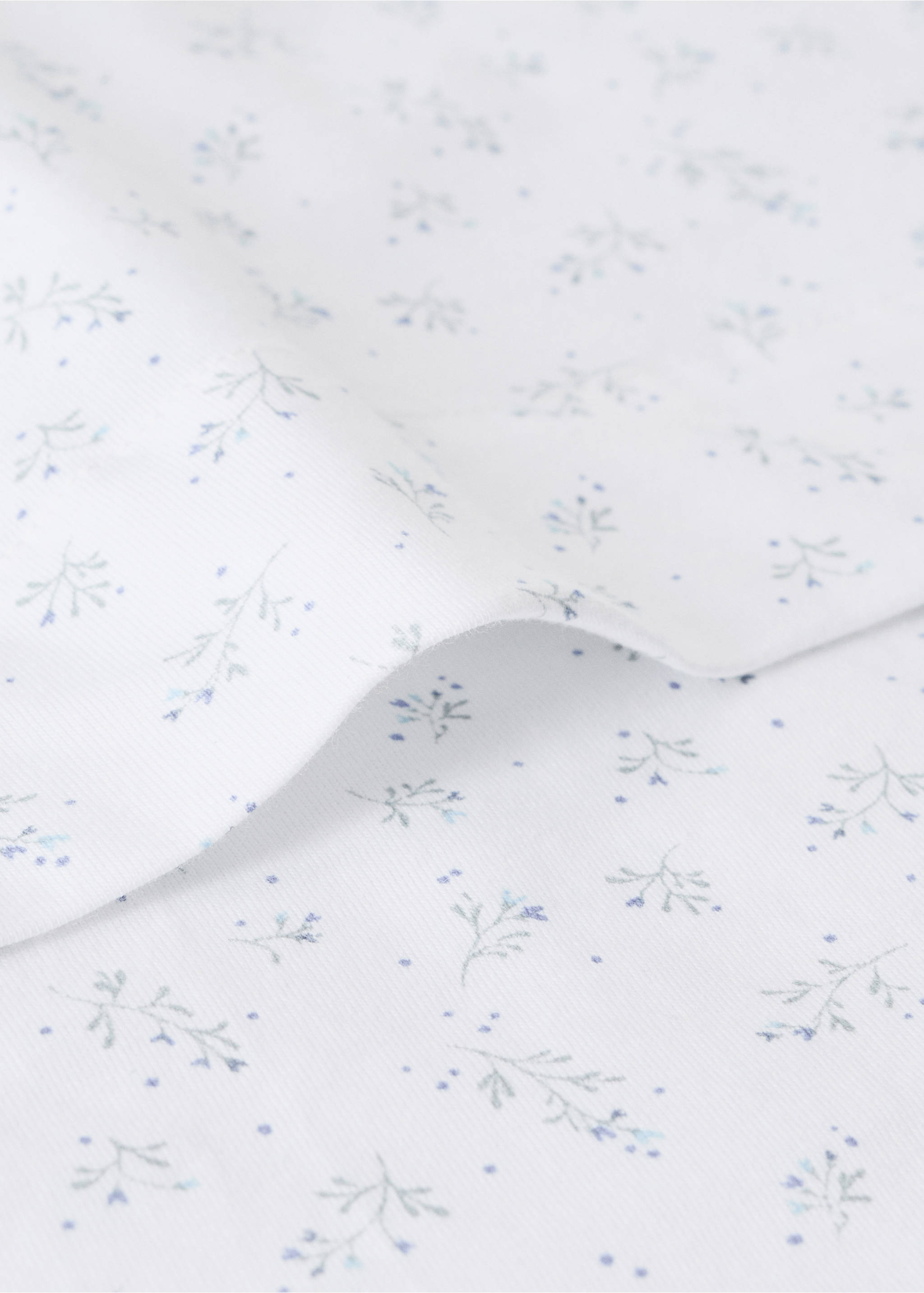 Cotton floral mini cot top sheet and pillow set - Details of the article 1, White. Ref: 27074102-00.