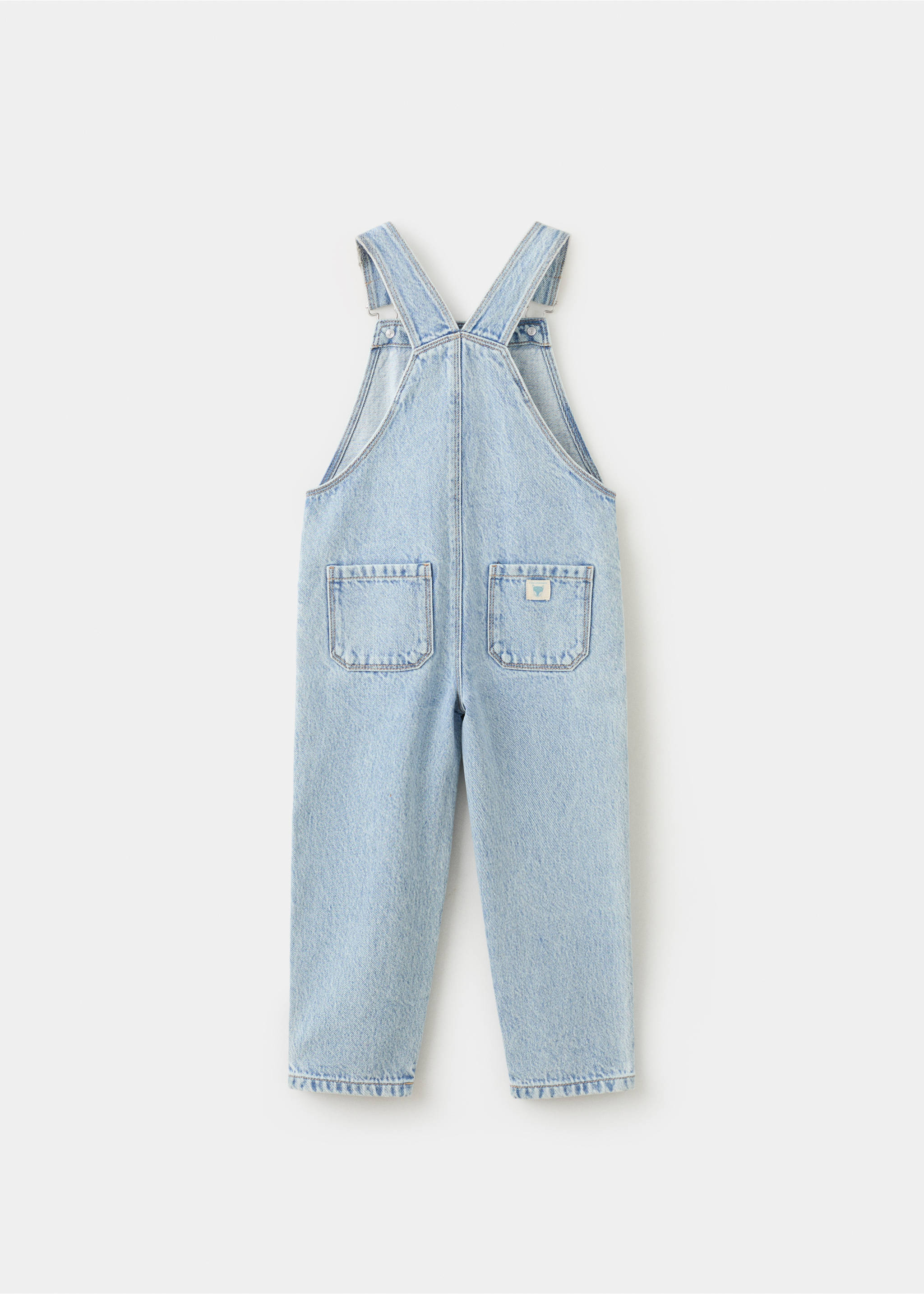 Довгий джинсовий комбінезон - Зворотна сторона товару, Світло-блакитний. Ref: 27074403-00.