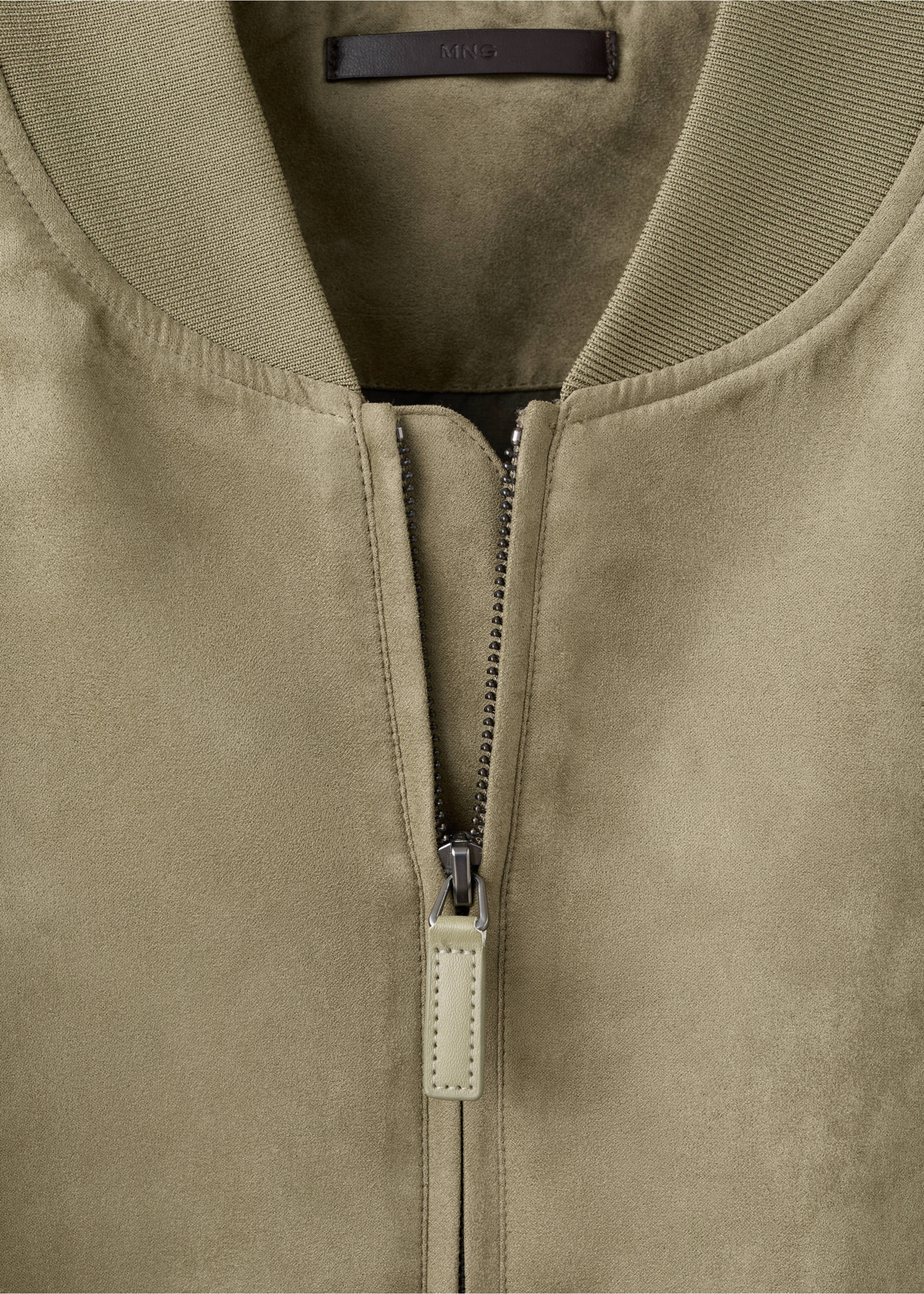 Куртка бомбер из искусственной замши - Деталь изделия 8, Хаки. Ref: 27074404-00.