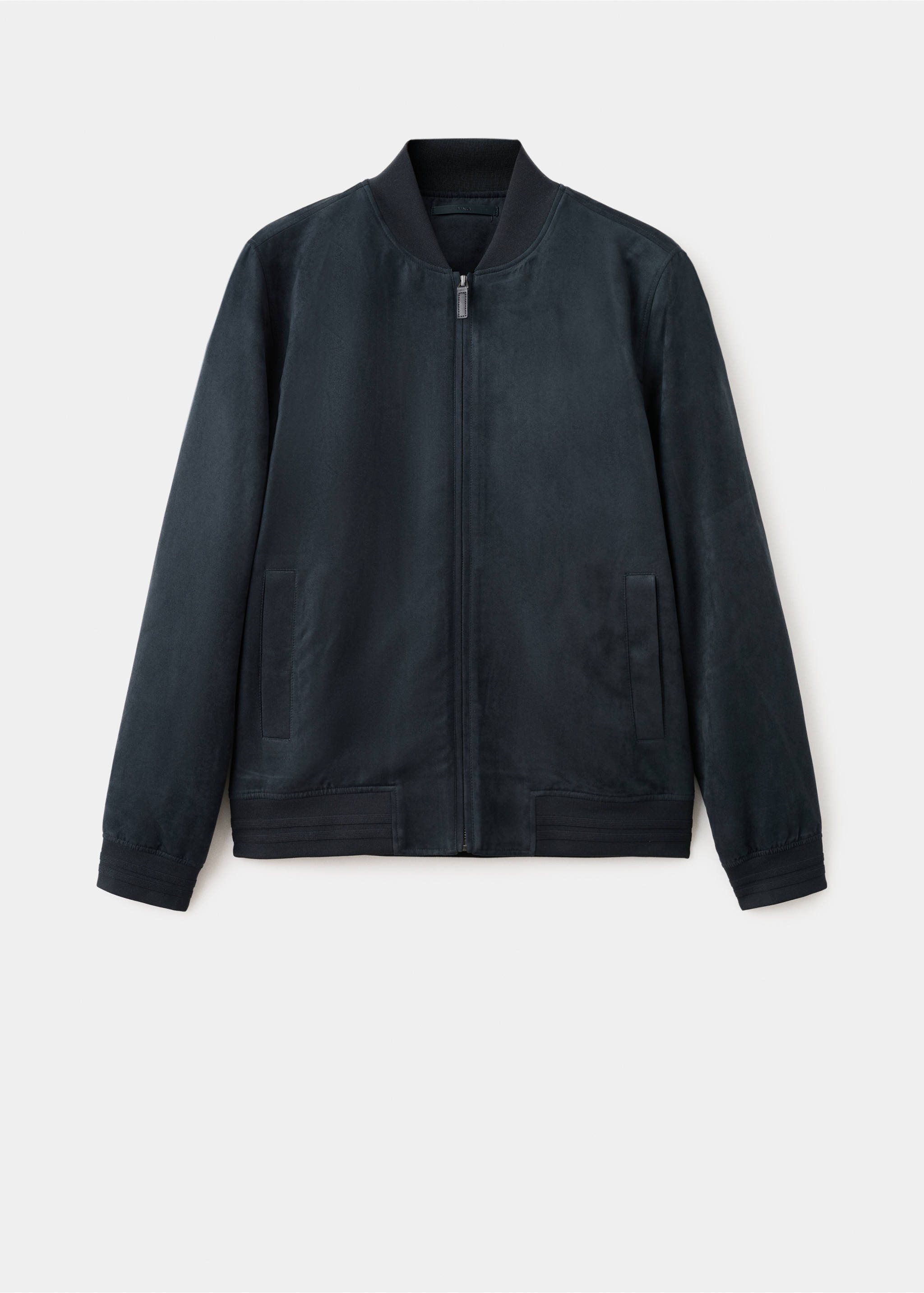Куртка бомбер из искусственной замши - Изделие без модели, Глубокий темно-синий. Ref: 27074404-00.
