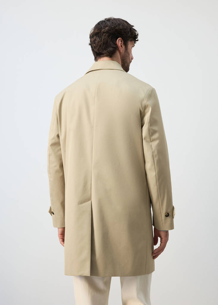 Water-repellent gabardine with pockets — Beige