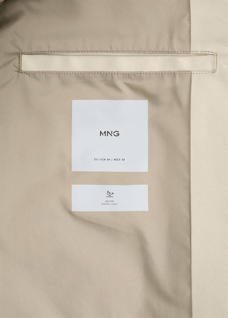 Water-repellent gabardine with pockets — Beige