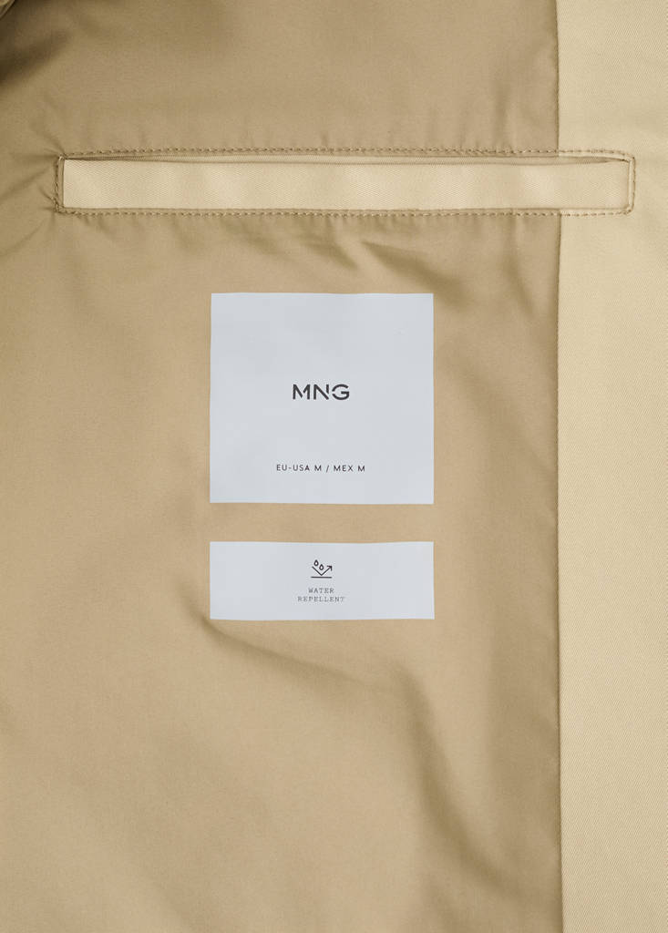 Water-repellent gabardine with pockets — Beige