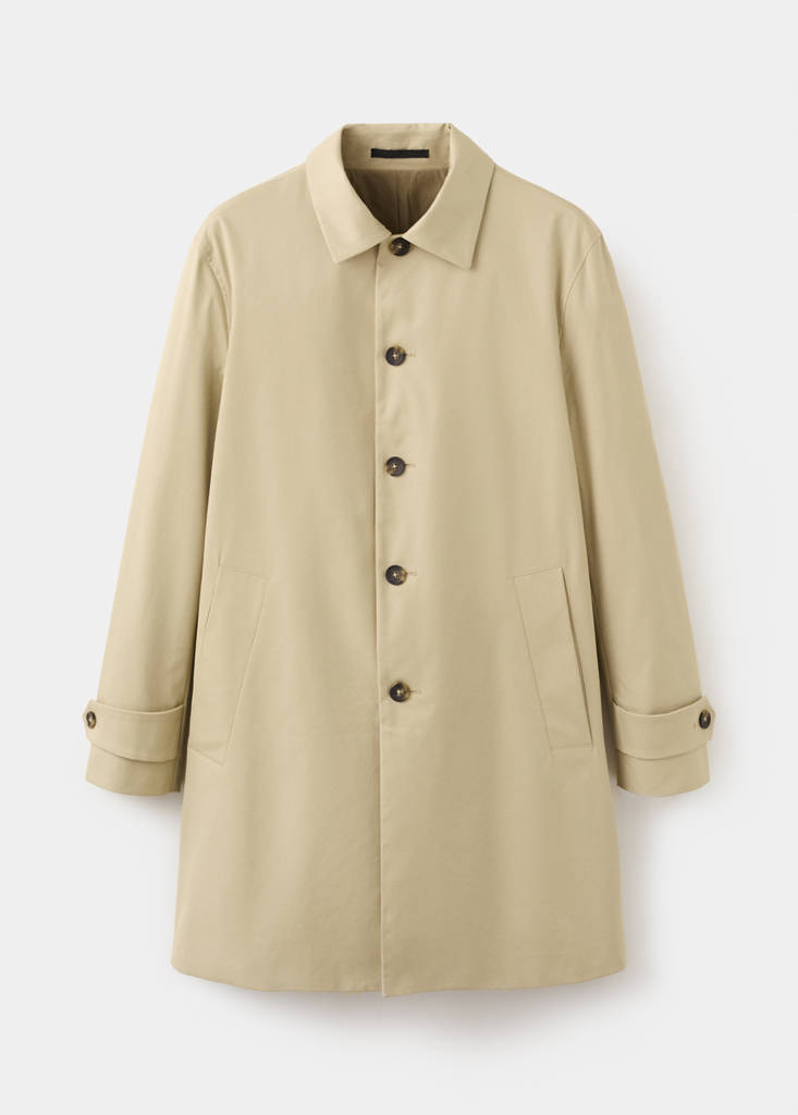 Water-repellent gabardine with pockets — Beige