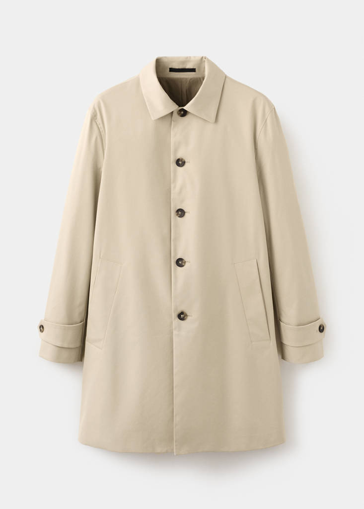 Water-repellent gabardine with pockets — Beige
