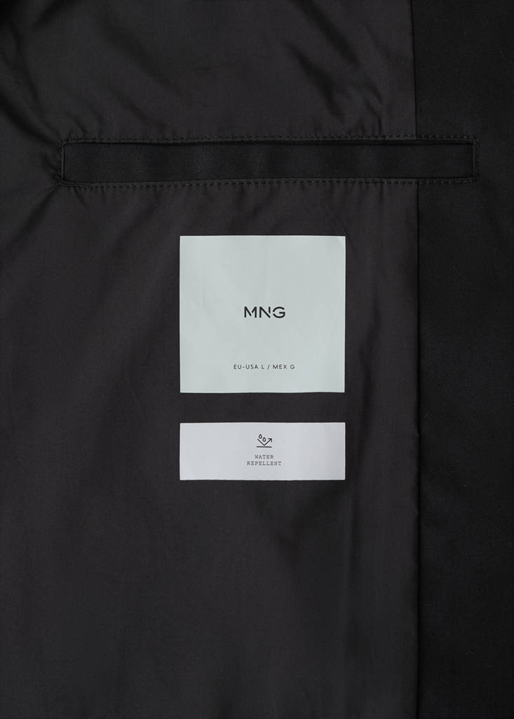 Water-repellent gabardine with pockets — Black