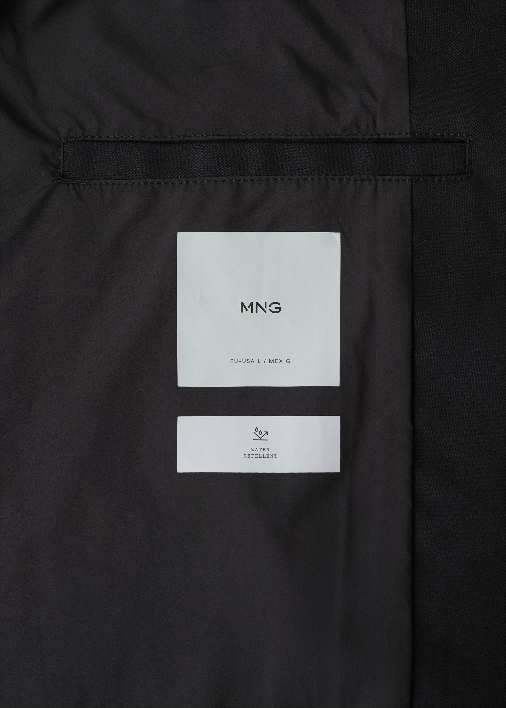 Gabardina water-repellent bolsillos - Detalle del artículo 0, Negro. Ref: 27074405-00.