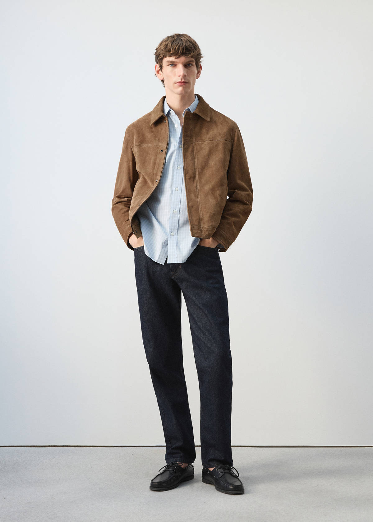 100% leather jacket with pockets — Cognac