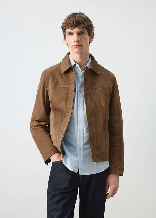 100% leather jacket with pockets — Cognac