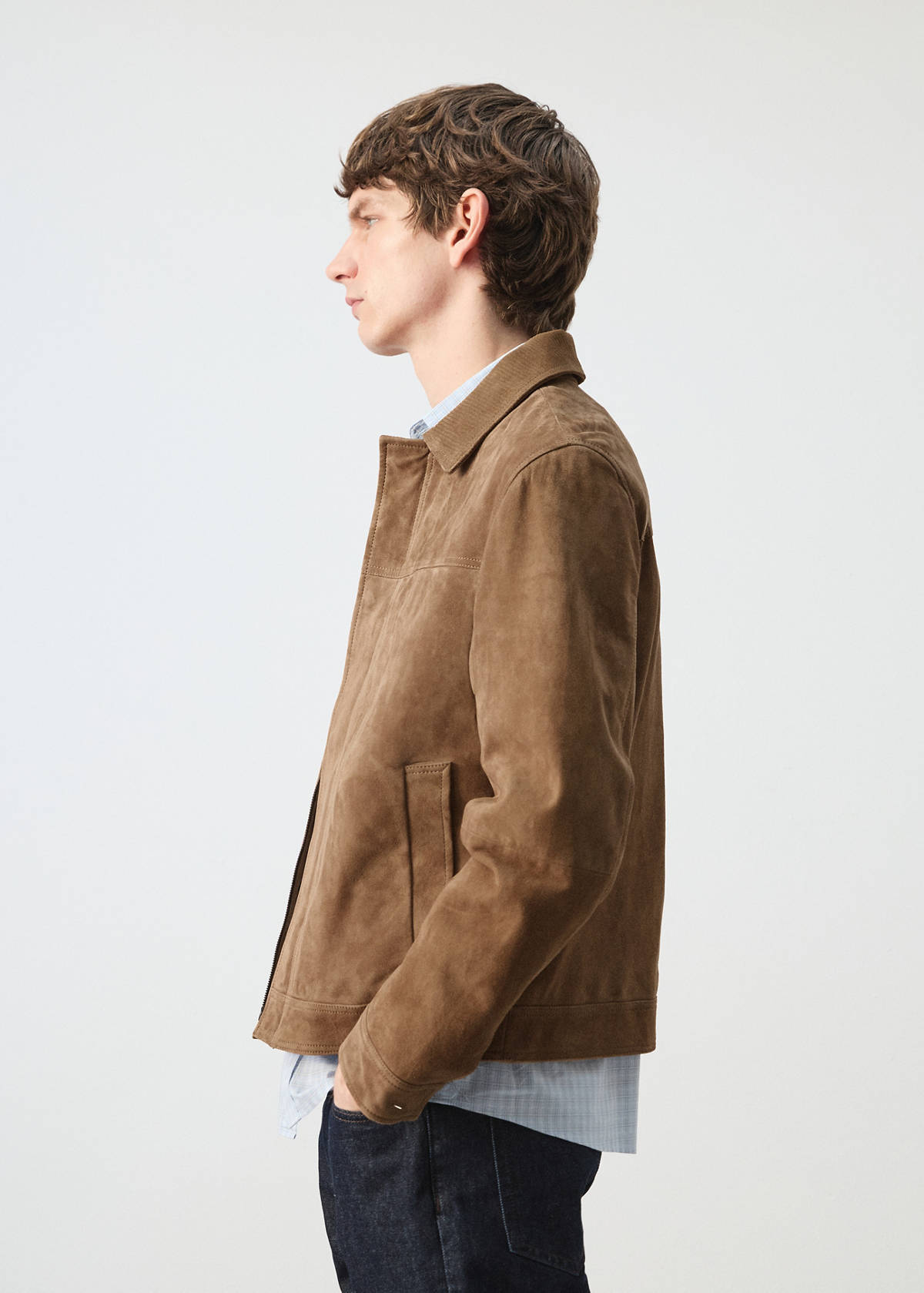 100% leather jacket with pockets — Cognac