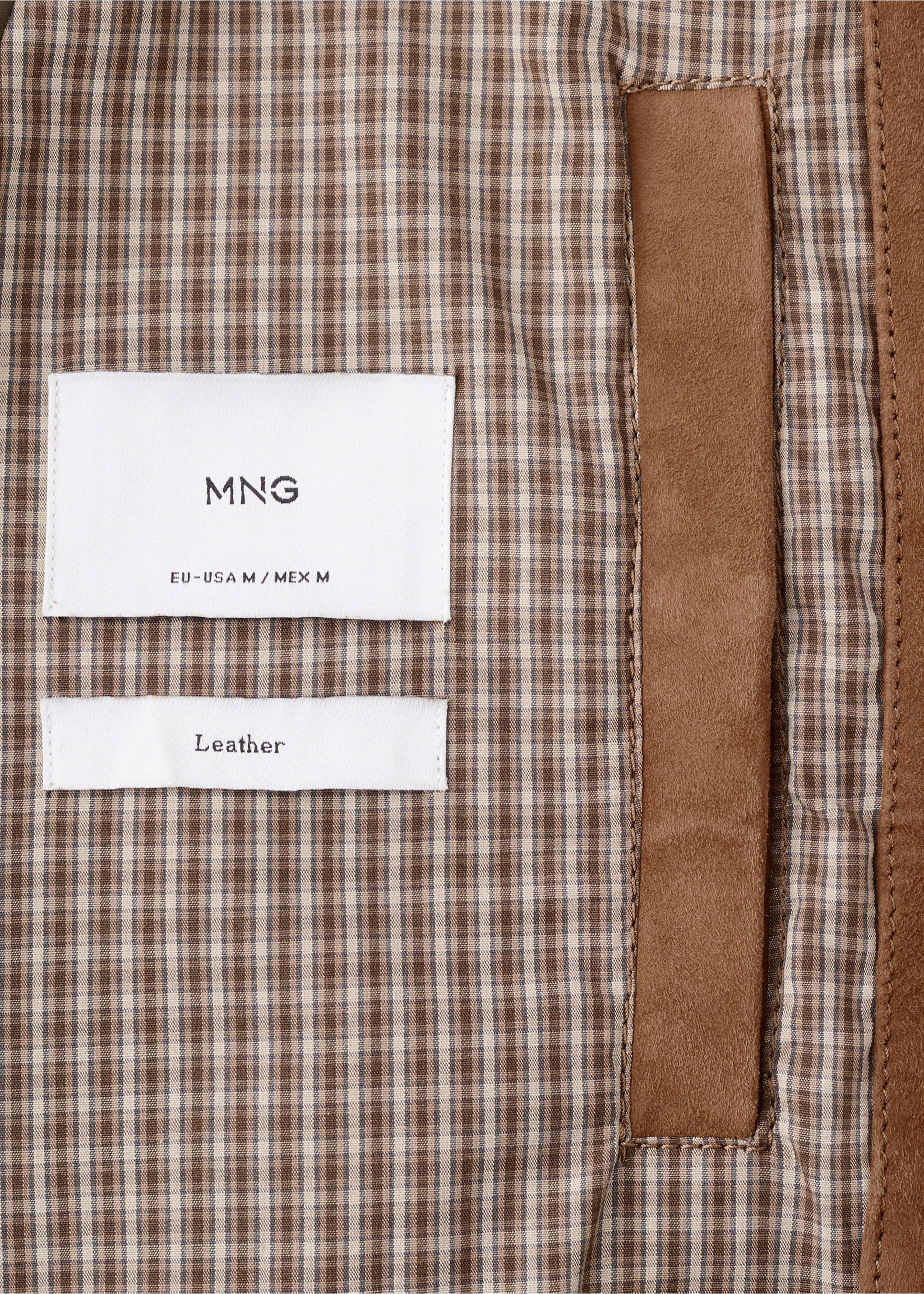 Cazadora 100% piel ante bolsillos - Detalle del artículo 8, Cognac. Ref: 27074406-00.