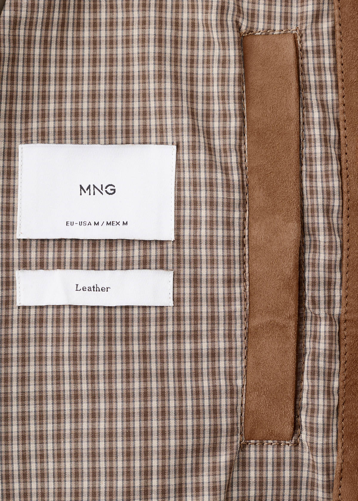 100% leather jacket with pockets — Cognac