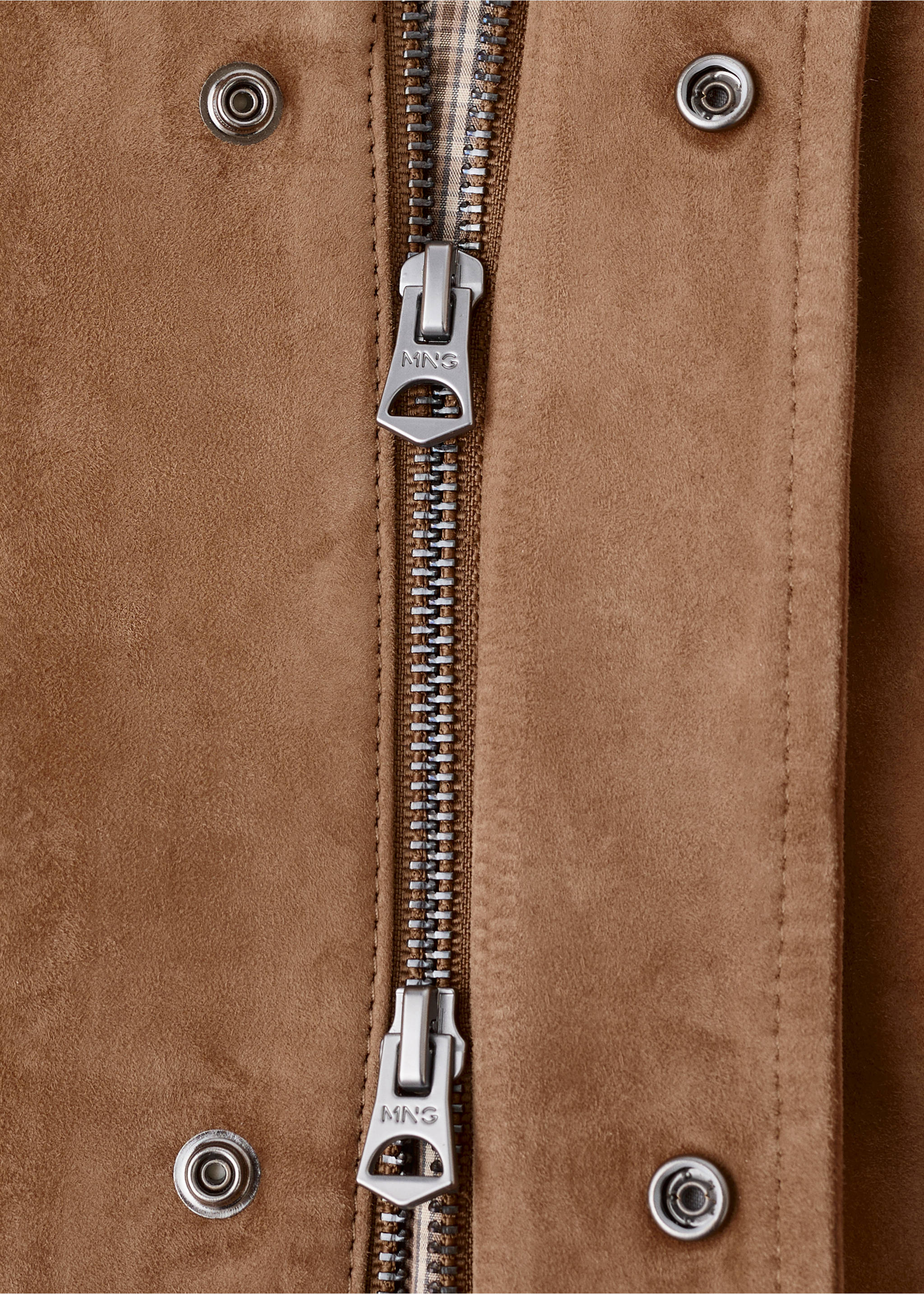 Cazadora 100% piel ante bolsillos - Detalle del artículo 0, Cognac. Ref: 27074406-00.