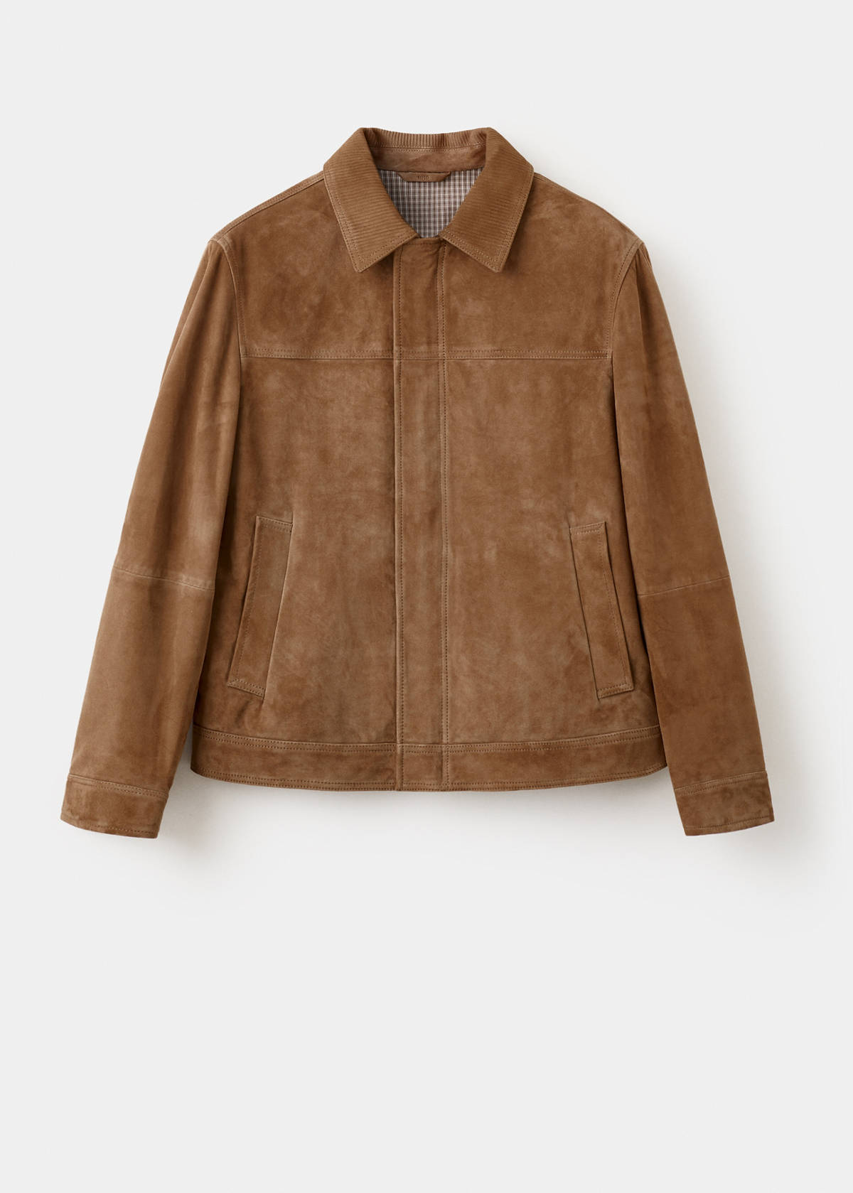 100% leather jacket with pockets — Cognac