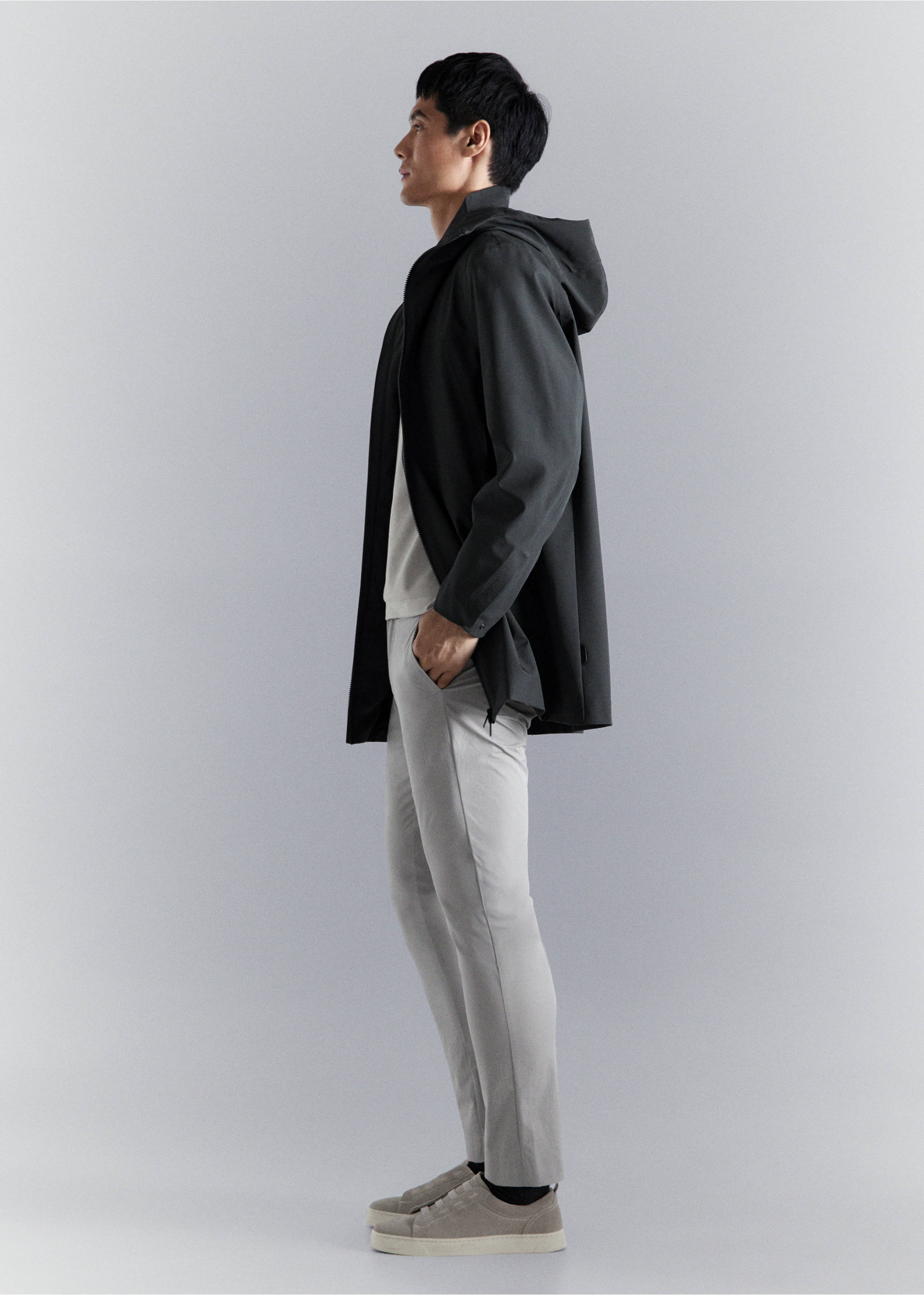 Pantalón slim fit water-repellent - Detalle del artículo 2, Gris hielo. Ref: 27074407-00.