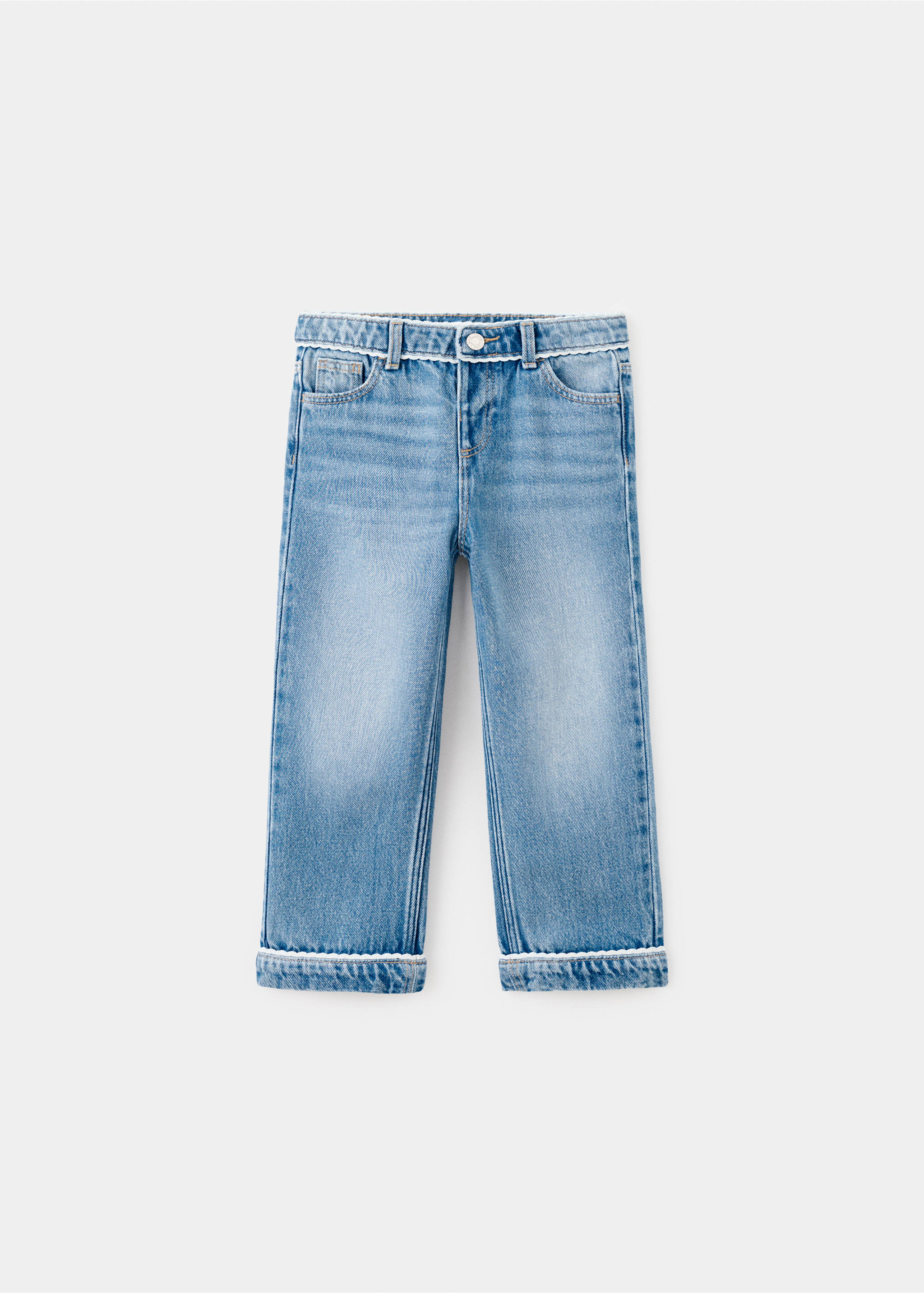 Jeans rectos bajo vuelta - Artículo sin modelo, Azul medio. Ref: 27074413-00.