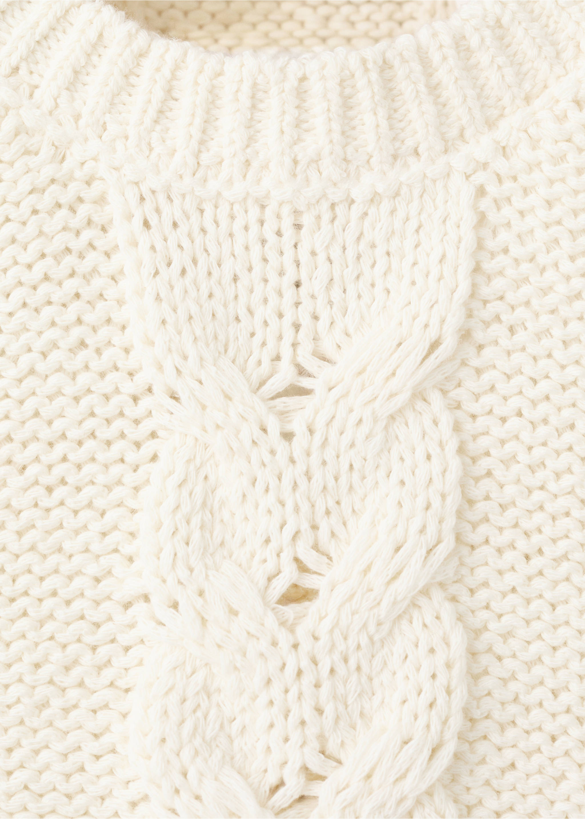 Chaleco punto trenzado - Detalle del artículo 8, Blanco roto. Ref: 27074421-00.