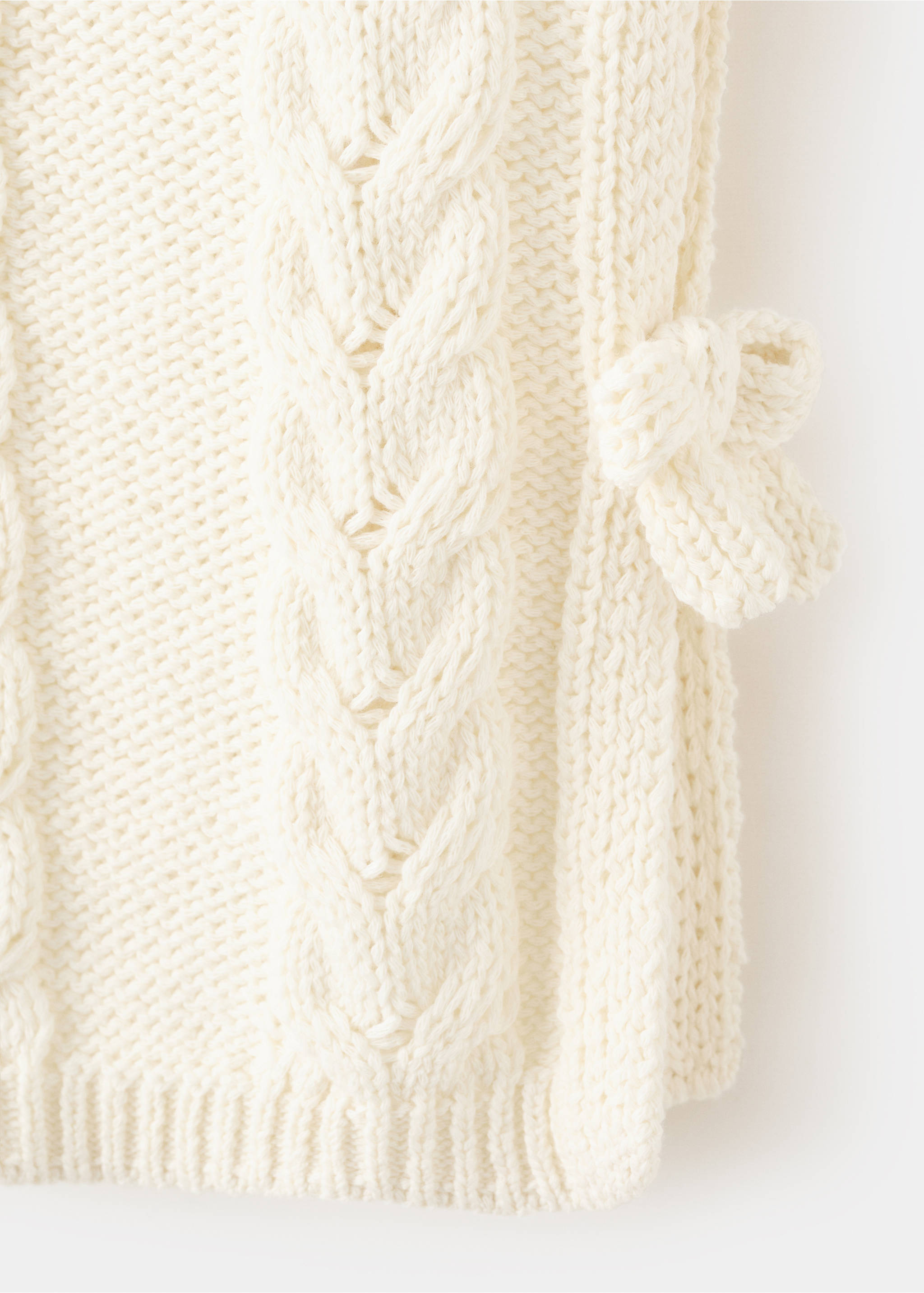 Chaleco punto trenzado - Detalle del artículo 0, Blanco roto. Ref: 27074421-00.
