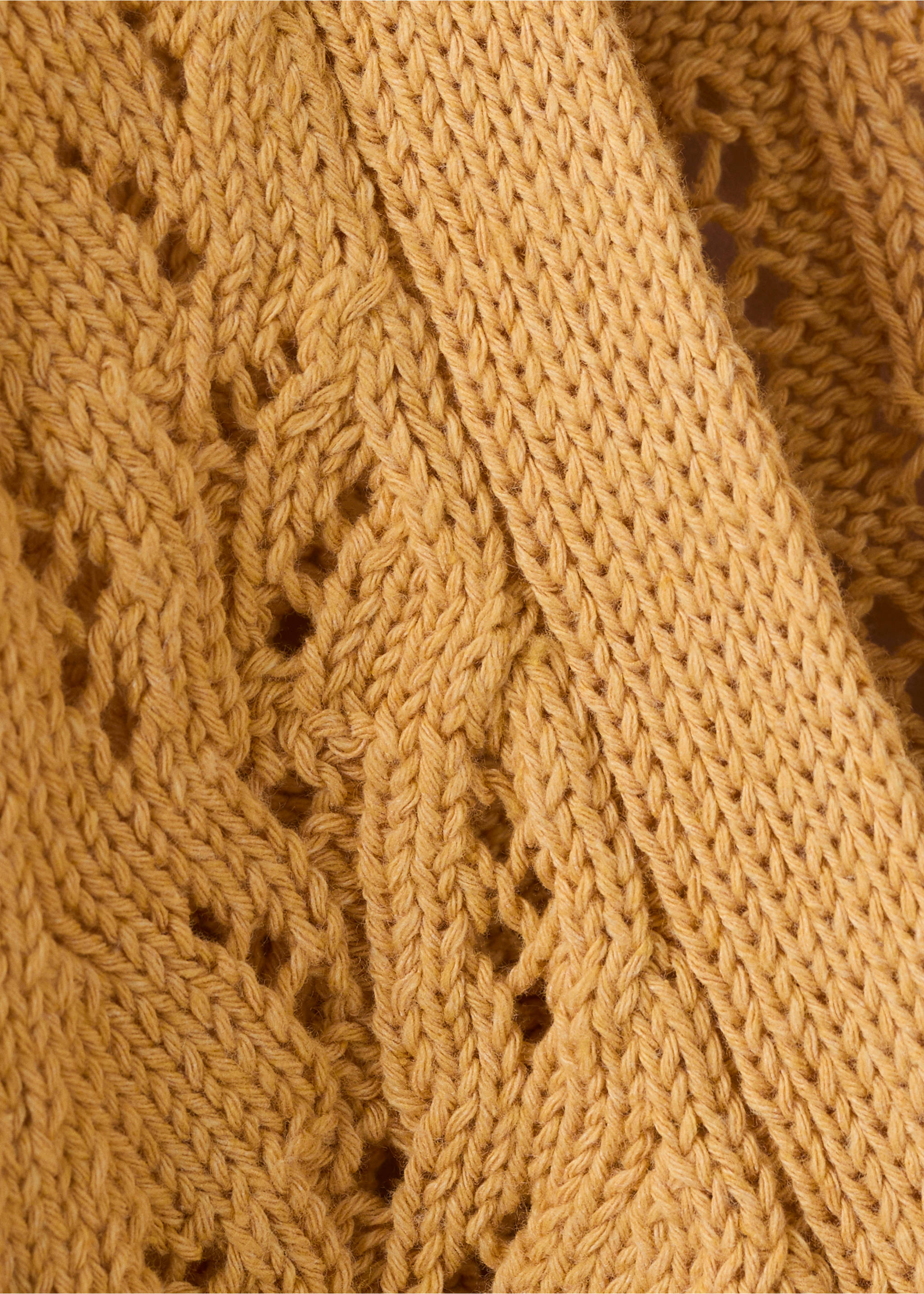 Openwork knit cardigan - Details of the article 0, Mustard. Ref: 27074423-00.