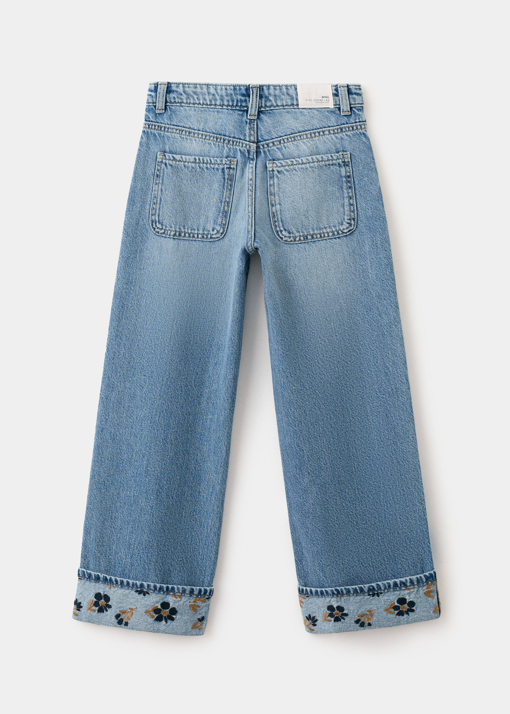 Wide leg jeans with turn-up hem - Reverse of the article