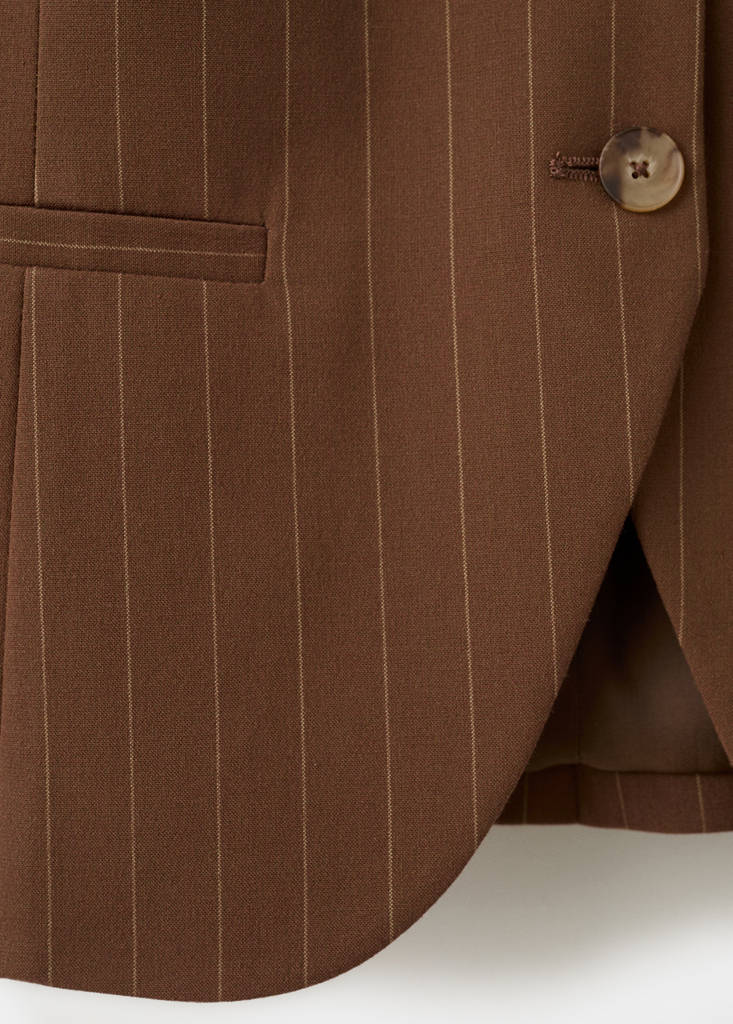 Pinstriped suit waistcoat — Caramel