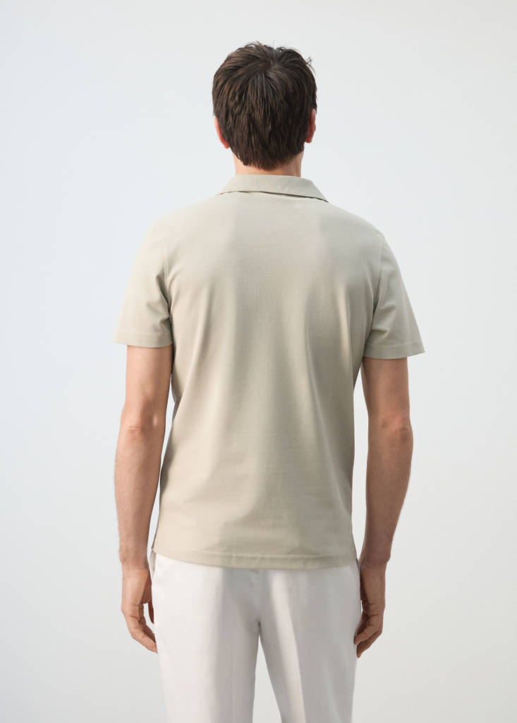 Slim fit piqué polo — Beige