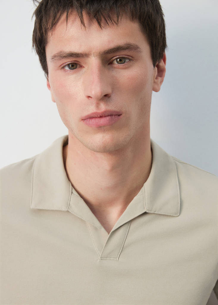 Slim fit piqué polo — Beige