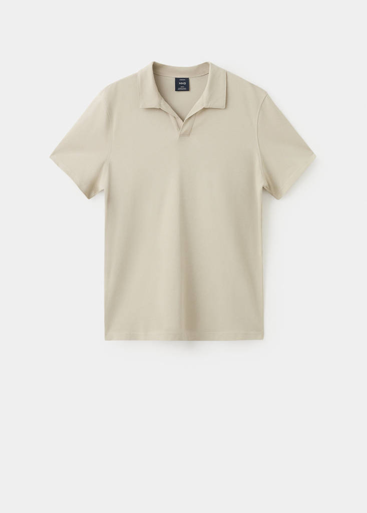Slim fit piqué polo — Beige