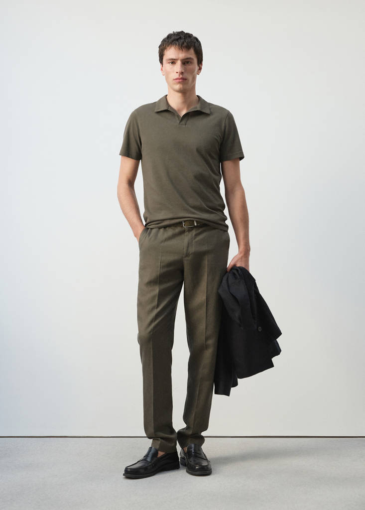 Slim fit piqué polo — Dark Green