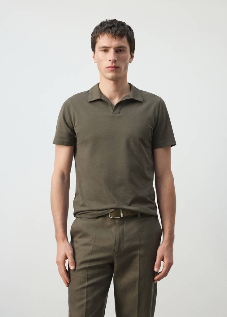 Slim fit piqué polo — Dark Green