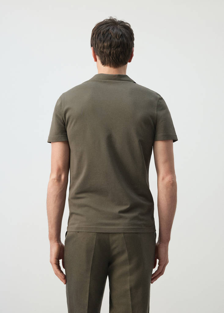 Slim fit piqué polo — Dark Green